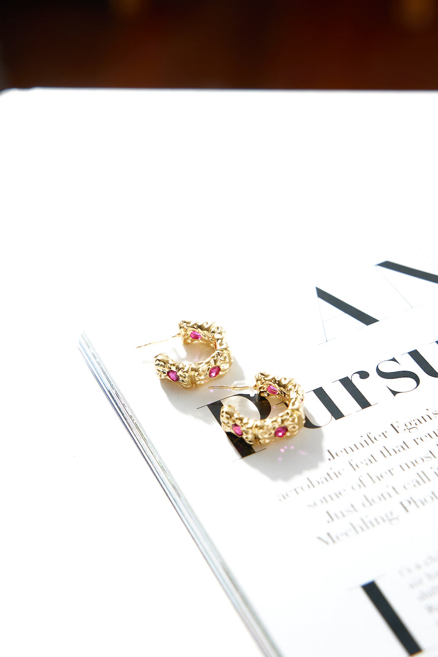 Pendientes Gorg Gems Chapados En Oro 18k Oro