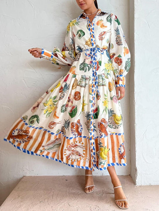 Vestido camisero Theo en multicolor