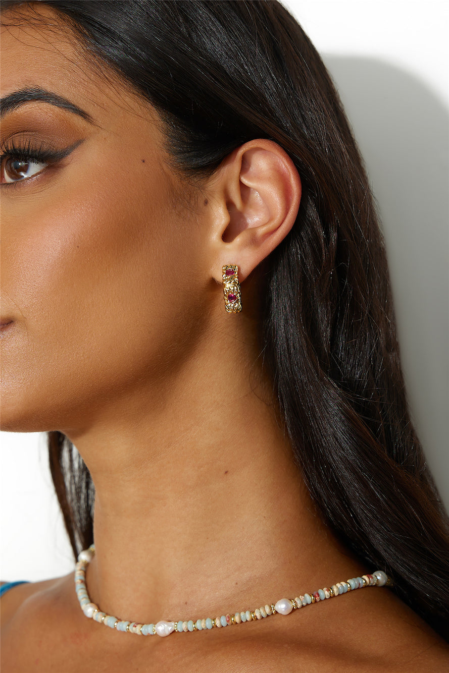 Pendientes Gorg Gems Chapados En Oro 18k Oro