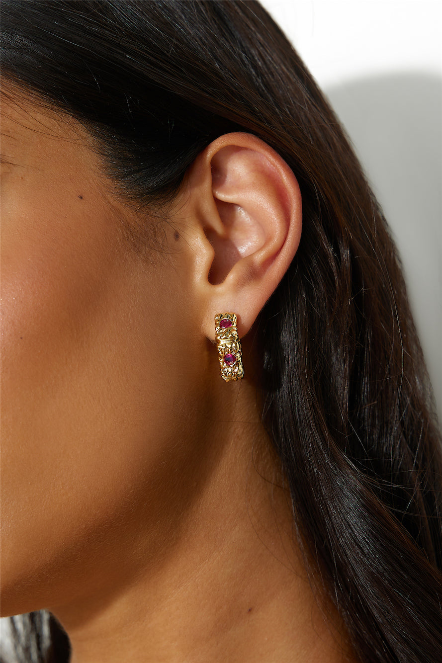 Pendientes Gorg Gems Chapados En Oro 18k Oro