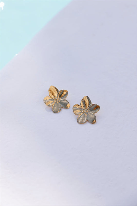 Pendientes Flor Favorita Bañados En Oro 18k Oro