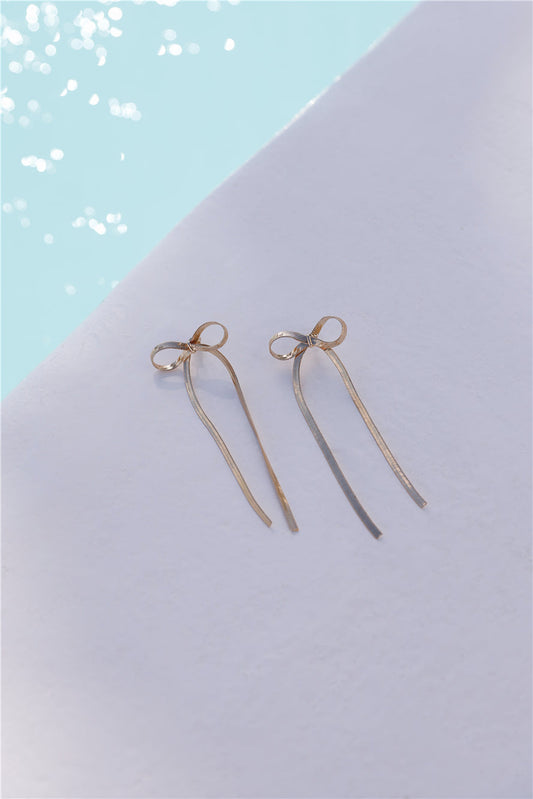 Pendientes De Lazo Bille Chapados En Oro De 14k En Oro