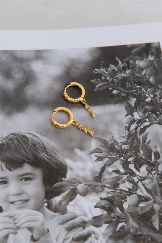 Pendientes Fall In Me Bañados En Oro De 18 Quilates
